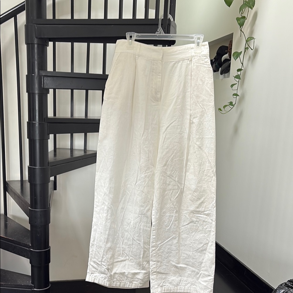 Zara White Wide Leg Pants